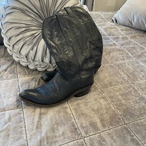 Old West Black leather Western Boots